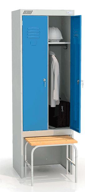 Шкаф для одежды шрэк 22 530 корпус ral7035 двери ral5015